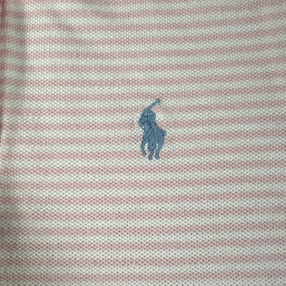 Ralph Lauren Polo Dress Girls 4 Pink White Striped Short Sleeve Cotton Pique